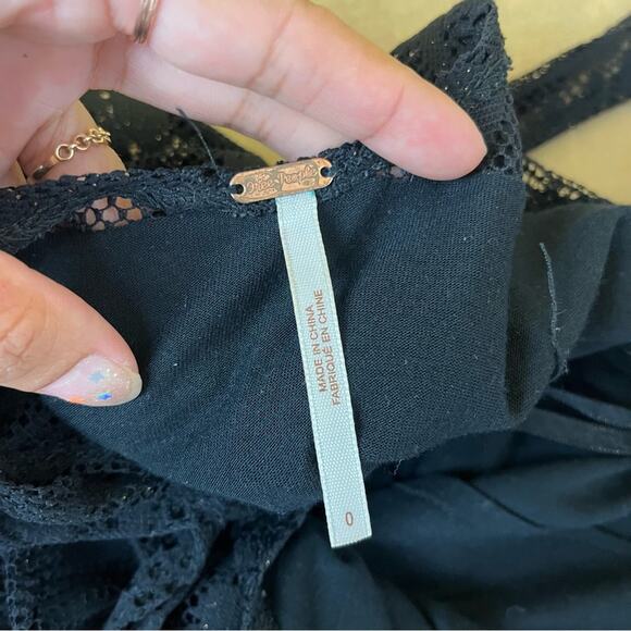 Free People Black Lace Mini Dress - Picture 7 of 8